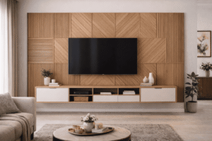 Contemporary TV Unit with Panel Detailing