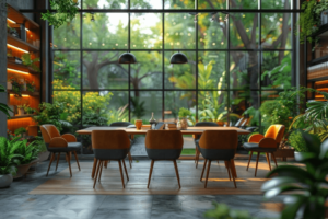 Indoor Garden Cafe Interior Idea