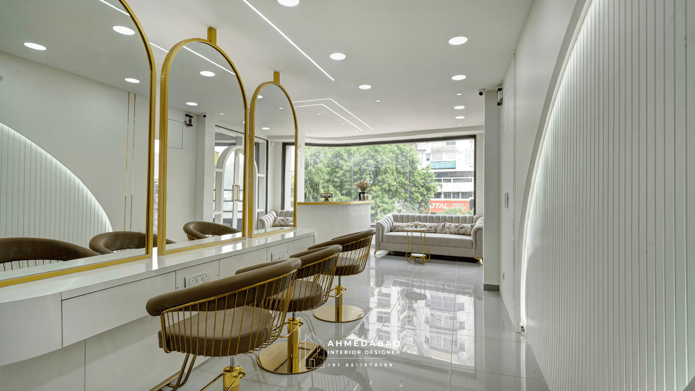 Modern Beauty Salon Interior Project in Ahmedabad