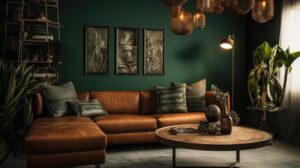 Terracotta and Olive Green - Colour Combinations for Living Room