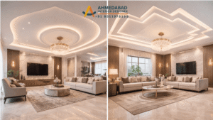 Elegant living rooms with POP ceilings